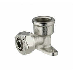 Noyon&thiebault - Coude applique à compression pour tube multicouche ø 16 mm à visser femelle F1/2' (15x21) 2 trous pour fixation au mur - 3990-1516L1