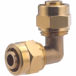 Coude PER à compression diamètre 16mm Raccord en laiton brut permettant la réalisation d’un circuit d’alimentation en eau cha ...