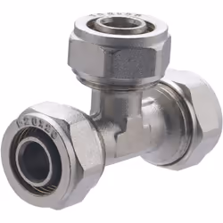 Té égal à compression pour tube Multicouche permettant la réalisation d’un circuit d’alimentation en eau chaude ou en eau fro ...