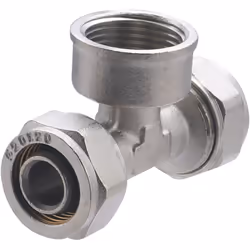 - Raccord multicouche à compression té femelle au centre 3/4" (20x27) diamètre 20 - Raccord à visser (par compression) sur tu ...