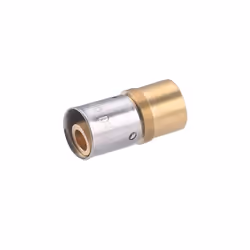 Raccord droit PER à sertir diamètre 12 mm - Cuivre à souder diamètre 14mm Raccord en laiton brut permettant la réalisation d’ ...