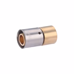 Raccord droit PER à sertir diamètre 16 mm - Cuivre à souder diamètre 14mm Raccord en laiton brut permettant la réalisation d’ ...
