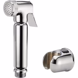 - Douchette et support mural en laiton pour kit hygiène wc. - Finition chromée. - Douchette munie d'une manette marche/arrêt  ...