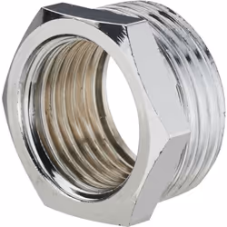 Réduction à visser, mâle 1/2 (15x21) - femelle 1/8 (05x10) Ce raccord en laiton chromé permet de relier deux équipements sani ...