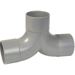 Raccord PVC gris coudé double 87°30 - Ø 32 mm - Triple emboîture - Girpi
