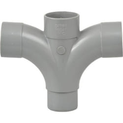 Croix pied de biche double dans le plan PVC 87°30 MF - GIRPI - 40/40/40 - Blanc