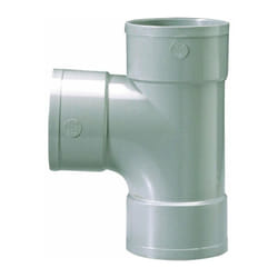Raccord PVC gris en T - Femelle - Ø 100 mm - Triple emboîtage - Girpi