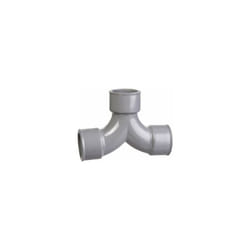 Raccord pvc gris coudé double 87°30 - diamètre 32 mm - Triple emboîture Girpi