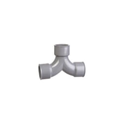 Raccord pvc gris coudé double 87°30 - diamètre 50 mm - Triple emboîture Girpi