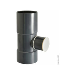 Collecteur d'eau pour gouttière ronde pvc ardoise, Dév.16 cm Diam.50 mm - Girpi