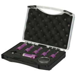 Sidamo - Coffret de 6 trépans diamant à sec pour meuleuse M14 - d. 6 - 8 - 10 - 12 - 18 - 22 mm - Céramique/Grès/Granit