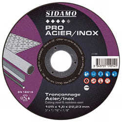 Sidamo - Disque à tronçonner pro acier inox d. 115 x 1,6 x Al. 22,23 mm - Acier, Inox - 10111013