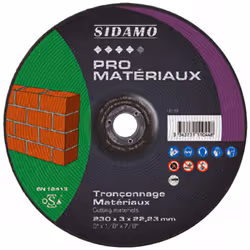 Disque haute performance pour travaux intensifs. Outil de tronçonnage spécifique pour les matériaux de construction. Concepti ...