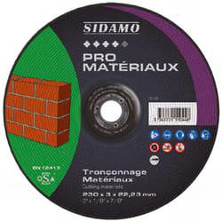 Sidamo - Disque à tronçonner pro materiaux d. 230 x 3 x Al. 22,23 mm - Matériaux, Béton - 10111044