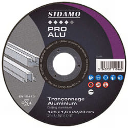 Sidamo - Disque à tronçonner pro alu d. 125 x 1 x Al. 22,23 mm - Aluminium - 10111045