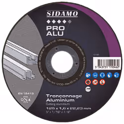 Disque haute performance pour travaux intensifs. Outil de tronçonnage spécifi que pour les aluminiums. Conception offrant une ...