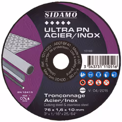 Disque haute technologie pour des travaux d'excellence. Outil de tronçonnage 2 en 1 pour les aciers et les inox. Haute rentab ...