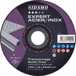 Le disque à tronçonner acier/inox 125 mm x 1,6 mm est un accessoire indispensable pour la découpe rapide et précise des métau ...