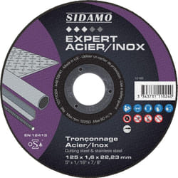 Disque à tronçonner acier inox 125 mm x 1.6 mm Conditionnement - Lot de 5 (+1 offert)