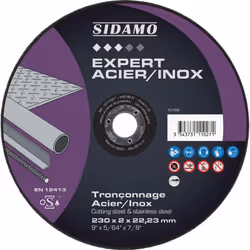 Le disque à tronçonner acier/inox 230 mm x 2 mm est un accessoire indispensable pour la découpe rapide et précise des métaux. ...