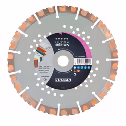 Disque à segments soudés laser haut de gamme. Segments profilés pour diminuer les frottements lors de la coupe. Utilisation i ...