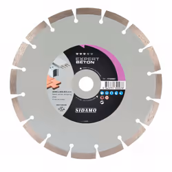 Disque à segments soudés laser. Bon rendement pour une utilisation courante. Adapté aux travaux de coupe à sec et à eau de ma ...
