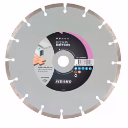 Description générale Le disque diamant STAR BÉTON SIDAMO est conçu pour le tronçonnage de béton, parpaing et pavé. Avec un di ...