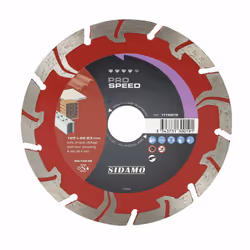 Disque diamant Brique / Tuile Ø125 x 22,23 x H7,5 mm Pro Speed SIDAMO - Disque à segments spéciaux frittés - Segments en virg ...