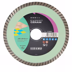Description générale Disque diamant EXPERT CÉRAM D. 125 x 22,23 x H 7 mm conçu pour une coupe précise de grès céram pleine ma ...