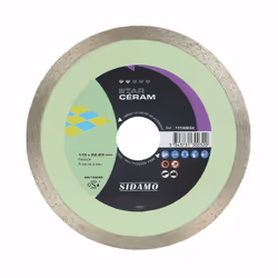 Disque diamant Carrelage Ø115 x 22,23 x H7 mm Star Céram SIDAMO - Disque à couronne continue - Coupe à sec ou à eau la faïenc ...