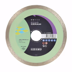 Disque diamant Carrelage Ø125 x 22,23 x H7 mm Star Céram SIDAMO - Disque à couronne continue - Coupe à sec ou à eau la faïenc ...