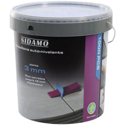 Seau de 1000 croisillons auto-nivelants joint 3 mm h: 3 a 12 mm Sidamo 11255304