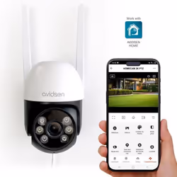Caméra de sécurité extérieure Avidsen HomeCam 2K PTZ - Motorisée connectée - Blanc