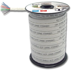 Câble réseau type Ethernet plat blanc 25 mètres spécial ADSL/ADSL2+ 4 paires - Extel - 408285 -