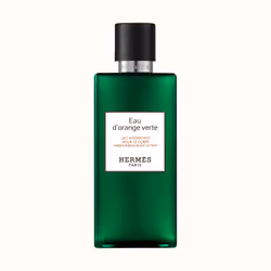 Hermes Eau d'orange verte, Lotion, Hommes, Élasticité, Hydratant, Adoucissant, 200 ml, Bouteille, Citron, Mandarin, Orange
