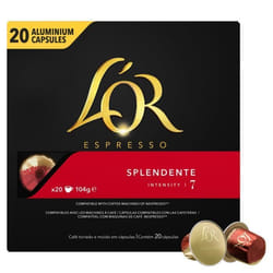 LOT DE 4 - LOR Espresso Splendente Intensité 7 - 20 Capsules de Café en aluminium Compatible Nespresso
