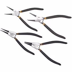 Pince circlips extérieurs becs coudés. Pour anneau élastique extérieur. Poignées ergonomiques.
