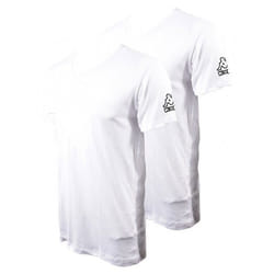 Lot de 2 T-shirts KAPPA - Col V - Homme - Blanc - 100% coton
