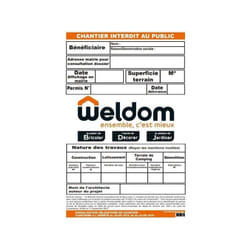 Panneau permis de construire H.1.2 x l.0.8 m - Sans Marque