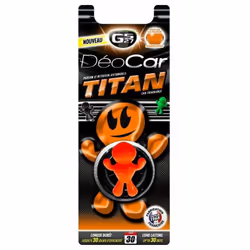 Le désodorisant voiture Deocar titan de la marque GS27 vous apporte une touche d'exotisme, grâce à sa senteur "fruit de la pa ...