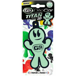 Gs27 - Désodorisant voiture plaquette deocar titan 2D, aloe vera