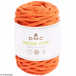 Fil DMC - Nova Vita 12 - Coton Recyclé - 250 g - 55 mètres - Couleur Orange