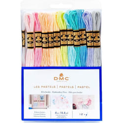 Fils à broder - DMC - Assortiment de fils Mouliné Spécial - 12 échevettes - 100% coton - Coloris Pastels