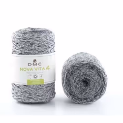 DMC Nova Vita 4, Moyen, Noir, Gris, Coton/Polyester, 200 m, G-6, 40 °C