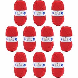 10 pelotes - 100% acrylique - Rouge - 977 - 50g - 140m - DMC - Knitty 4 - Tricot