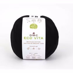 DMC Eco Vita, Artisanat, Noir, Coton, 250 m, Cotton, 100%, 4 - 5