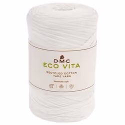 Fil DMC coton recyclé Eco Vita - Tape Yarn - 01 - Blanc - 250 g - 120 m
