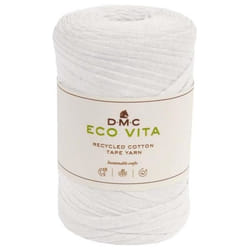 Fil DMC coton recyclé Eco Vita - Tape Yarn - 01 - Blanc - 250 g - 120 m