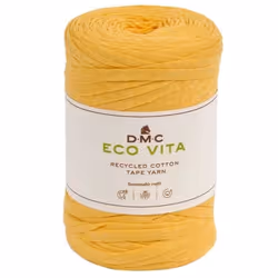 Fil DMC coton recyclé Eco Vita - Tape Yarn - 09 - Jaune - 250 g - 120 m