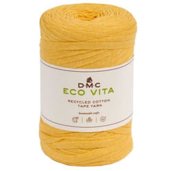 Fil DMC coton recyclé Eco Vita - Tape Yarn - 09 - Jaune - 250 g - 120 m